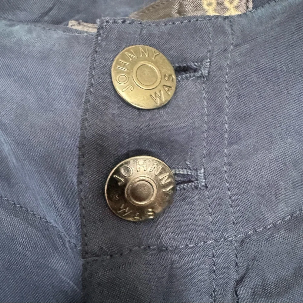 Johnny Was Pete & Greta Navy Blue Cargo Pants Size 12 lagenlook casual